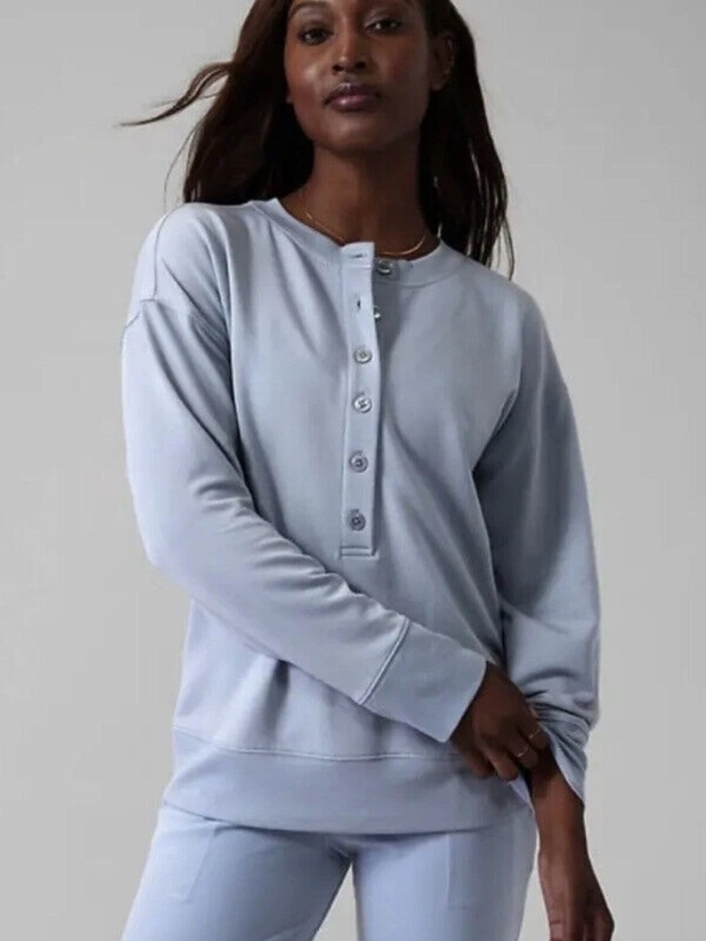 Athleta Balance Henley Sweatshirt Top